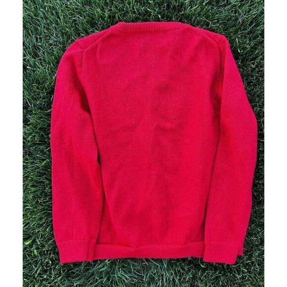 Crewcuts Girls' Casey cardigan sweater in RED cotton sz 6-7 Back to School - Picture 3 of 3